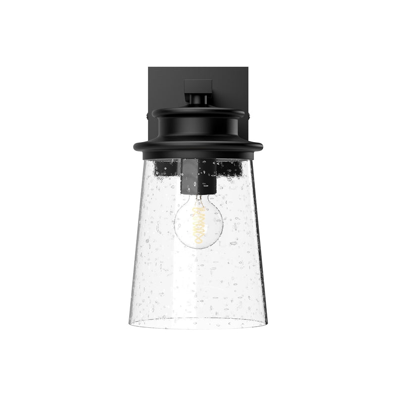 Alora EW533006BKCB One Light Exterior Wall Mount, Clear Bubble Glass/Textured Black