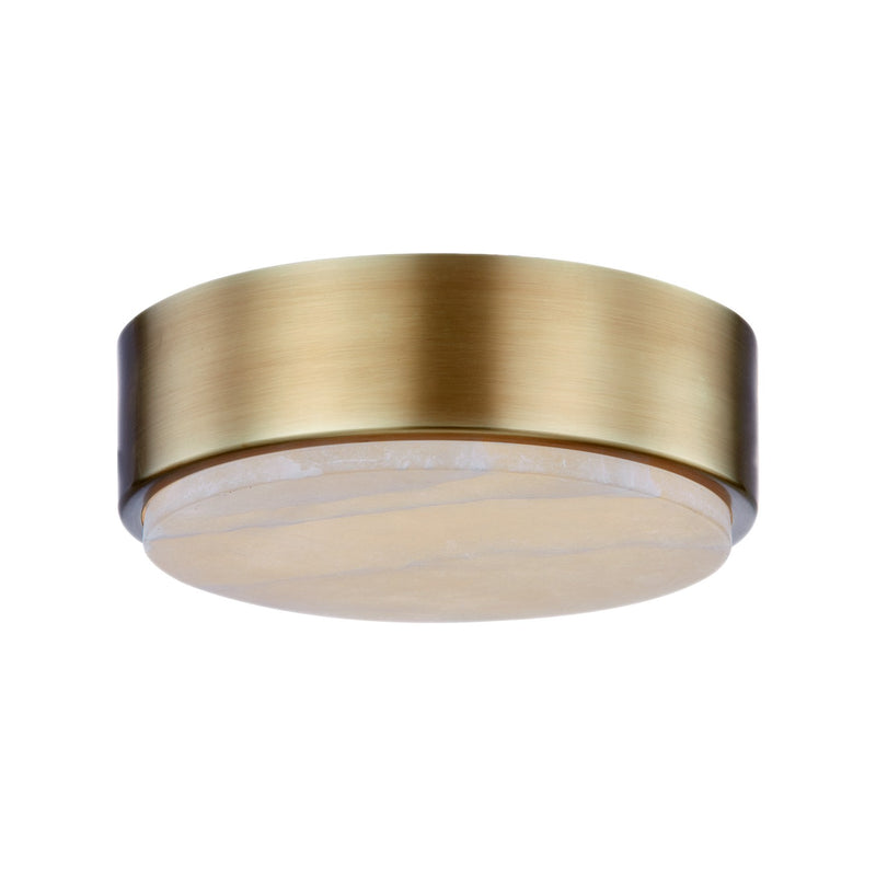 Alora FM325108VBAR-5CCT LED Flush Mount, Vintage Brass/Alabaster
