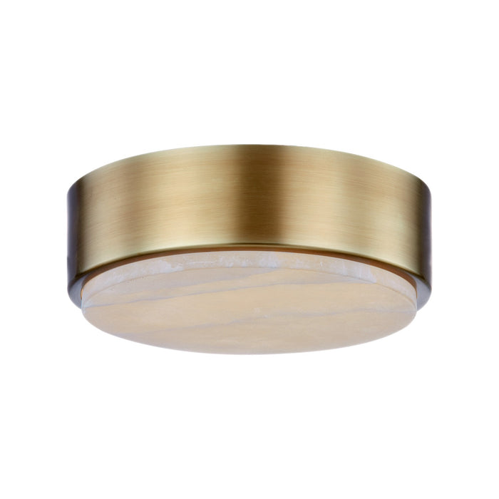 Alora FM325108VBAR-5CCT LED Flush Mount, Vintage Brass/Alabaster