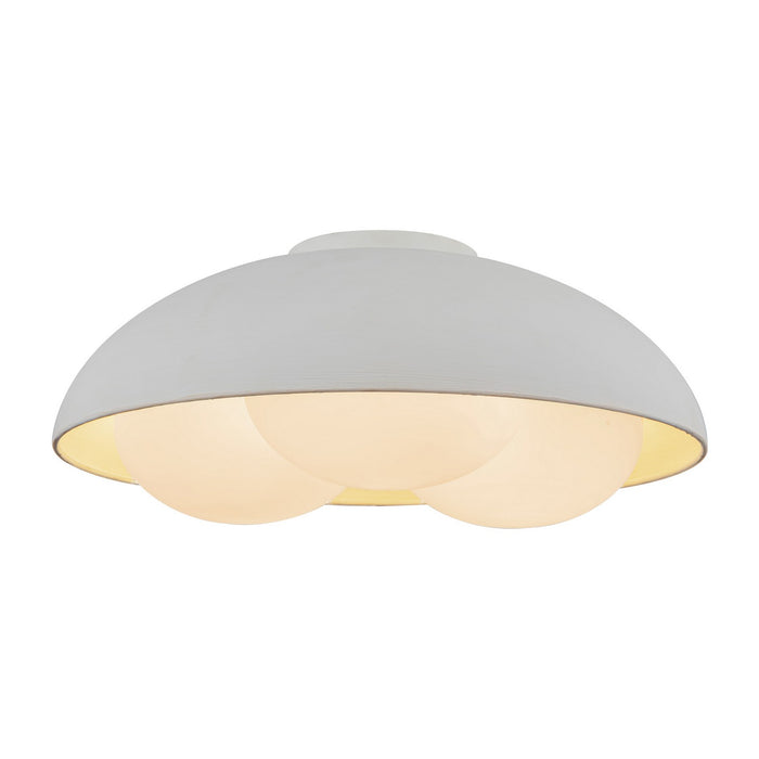 Alora FM495316AWOP Three Light Flush Mount, Antique White/Opal Glass