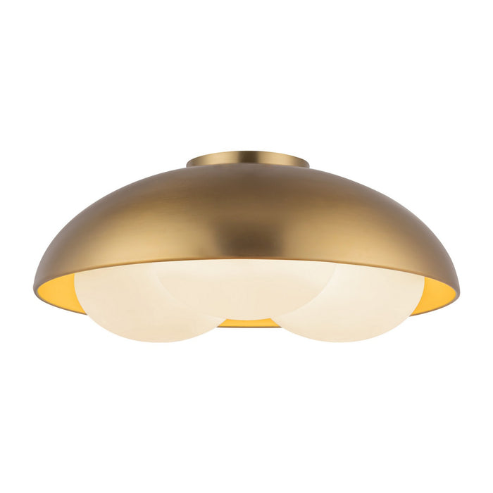Alora FM495316BGOP Three Light Flush Mount, Brushed Gold/Opal Glass