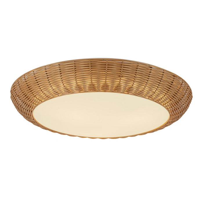 Alora FM511421RA Three Light Flush Mount, Rattan