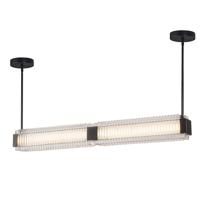 Alora LP374247UBCR-UNV LED Linear Pendant, Urban Bronze/Ribbed Glass