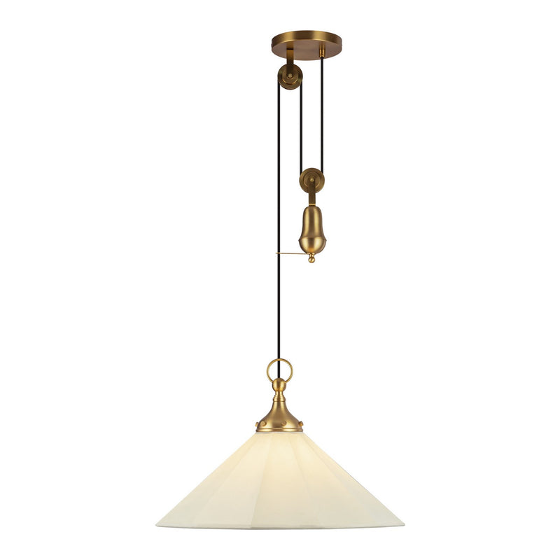 Alora PD447120BGWL One Light Pendant, Brushed Gold/White Linen
