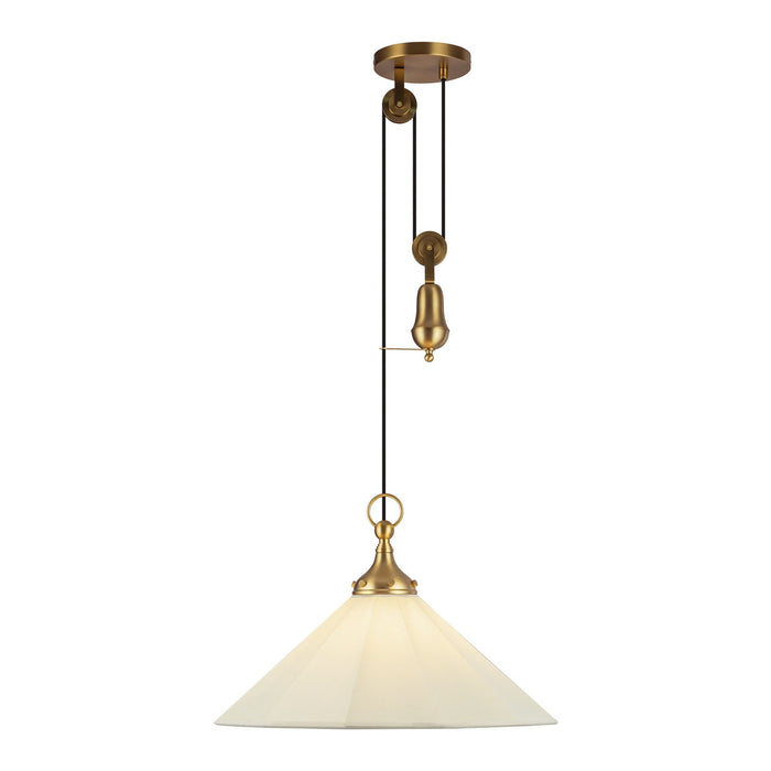 Alora PD447120BGWL One Light Pendant, Brushed Gold/White Linen