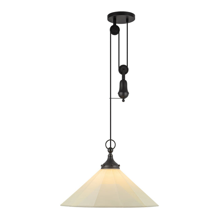 Alora PD447120MBWL One Light Pendant, Matte Black/White Linen