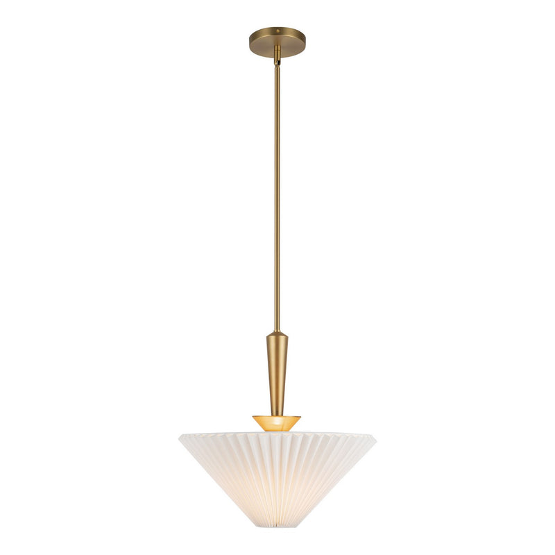 Alora PD497016BGFW One Light Pendant, Brushed Gold/Folded White