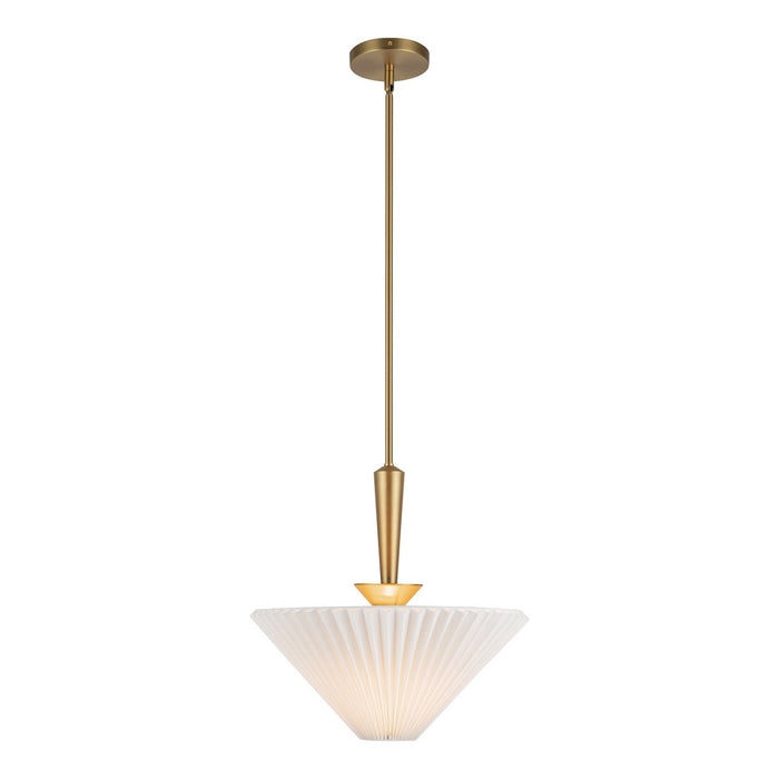 Alora PD497016BGFW One Light Pendant, Brushed Gold/Folded White
