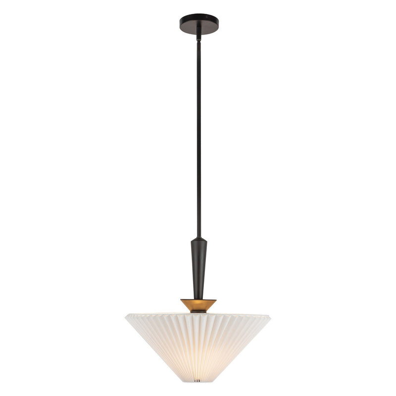 Alora PD497016MBFW One Light Pendant, Matte Black/Folded White