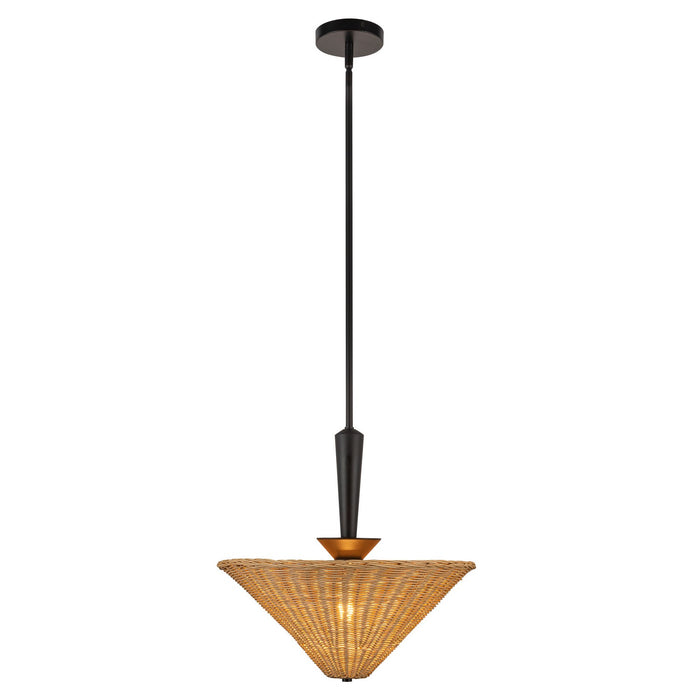 Alora PD497016MBRA One Light Pendant, Matte Black/Rattan