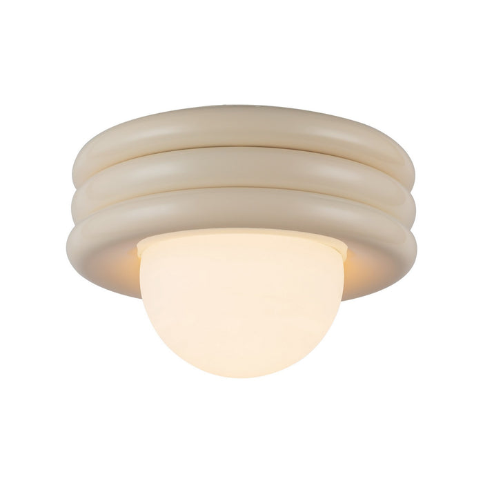 Alora SF426012PW One Light Semi-Flush Mount, Pearl White