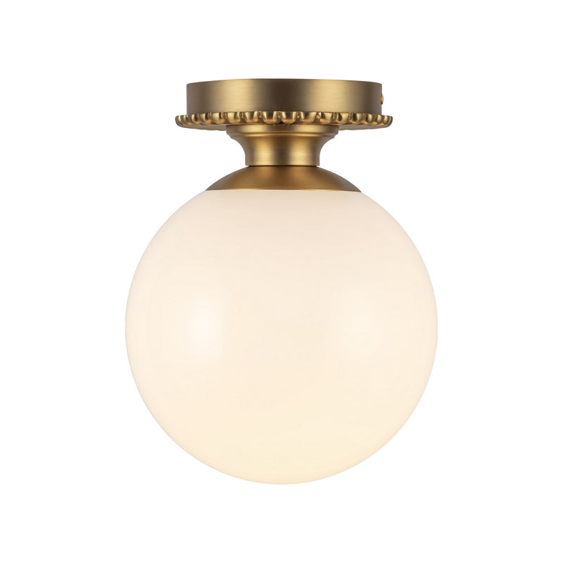 Alora SF430108BGGO One Light Semi-Flush Mount, Brushed Gold/Glossy Opal Glass