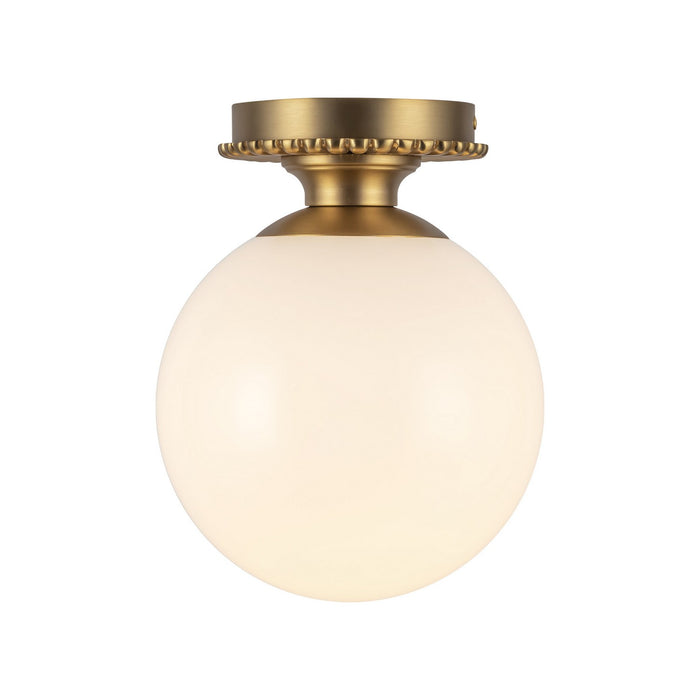 Alora SF430108BGGO One Light Semi-Flush Mount, Brushed Gold/Glossy Opal Glass
