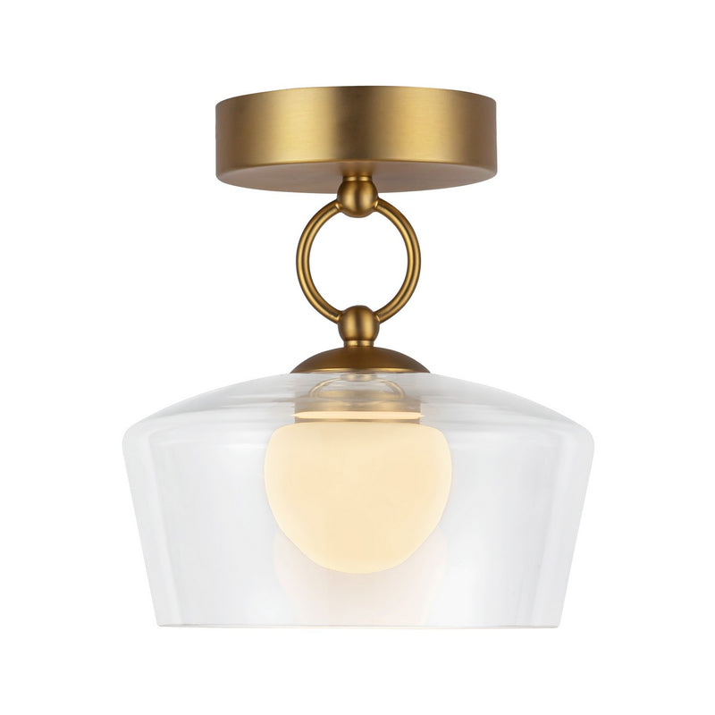 Alora SF443308BGCL-UNV LED Semi Flush Mount, Brushed Gold/Clear Glass
