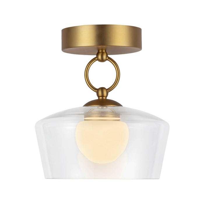 Alora SF443308BGCL-UNV LED Semi Flush Mount, Brushed Gold/Clear Glass