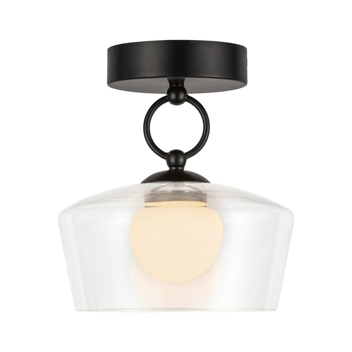 Alora SF443308MBCL-UNV LED Semi Flush Mount, Matte Black/Clear Glass