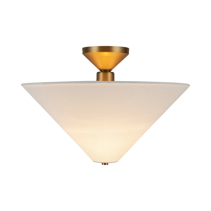 Alora SF497016BGWL One Light Semi-Flush Mount, Brushed Gold/White Linen