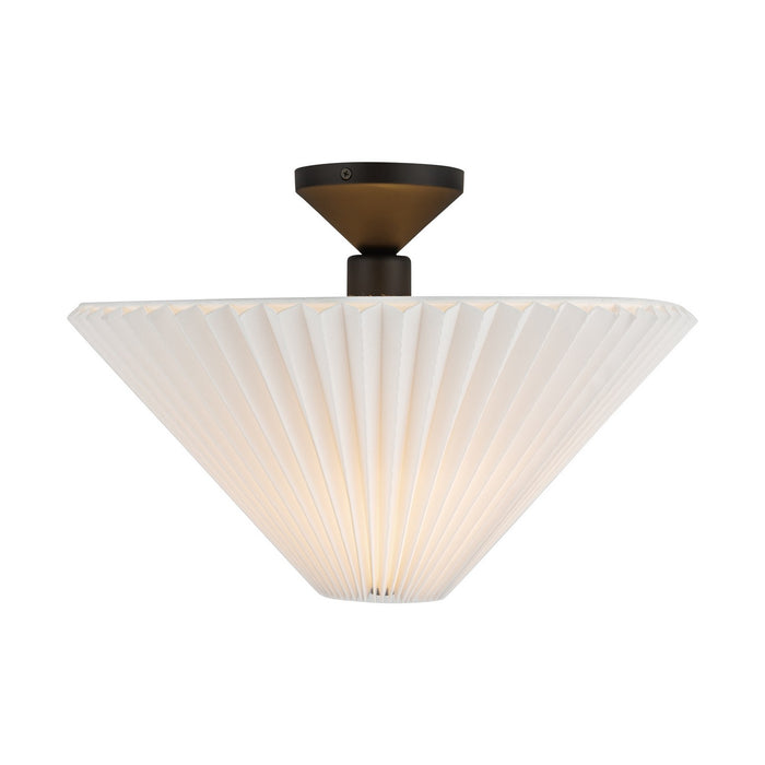 Alora SF497016MBFW One Light Semi-Flush Mount, Matte Black/Folded White