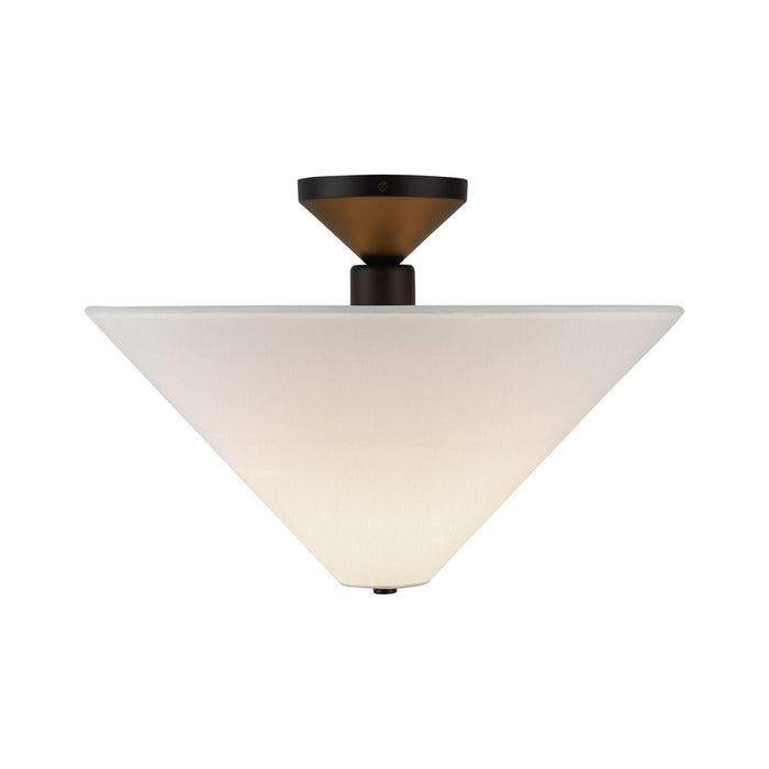Alora SF497016MBWL One Light Semi-Flush Mount, Matte Black/White Linen