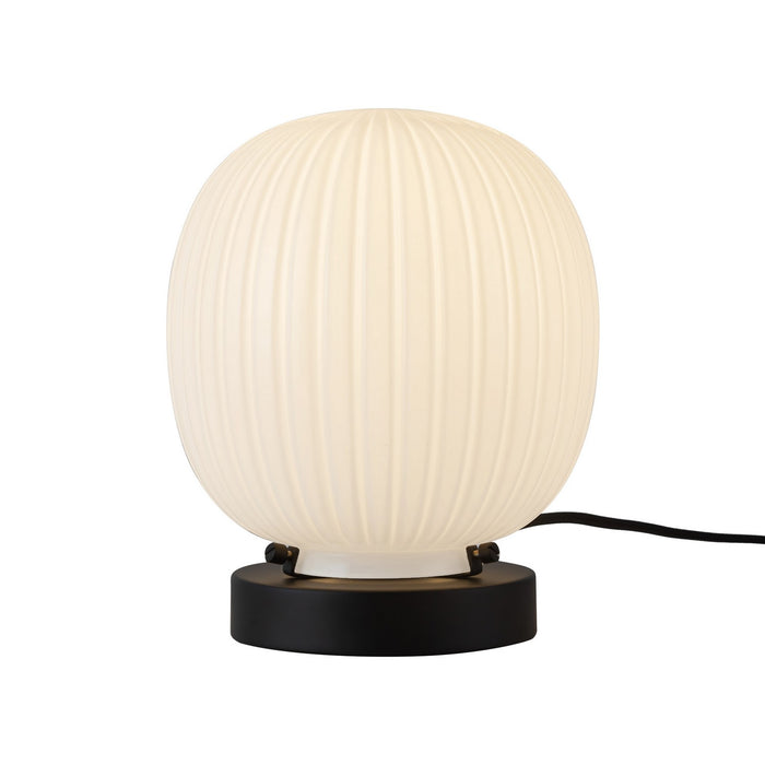 Alora TL579107MBGR One Light Table Lamp, Matte Black/Glossy Ribbed Opal Glass