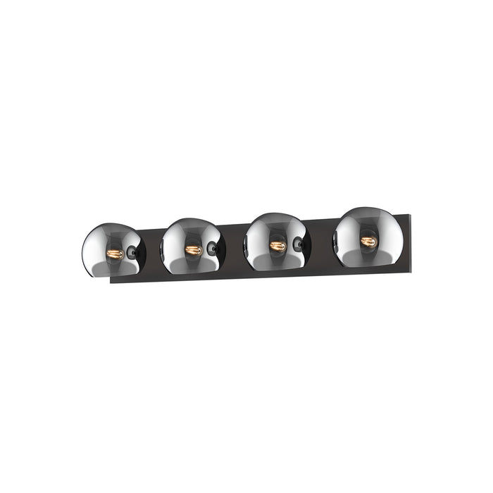 Alora VL548431MBSM Four Light Bathroom Fixtures, Matte Black/Smoked Solid Glass