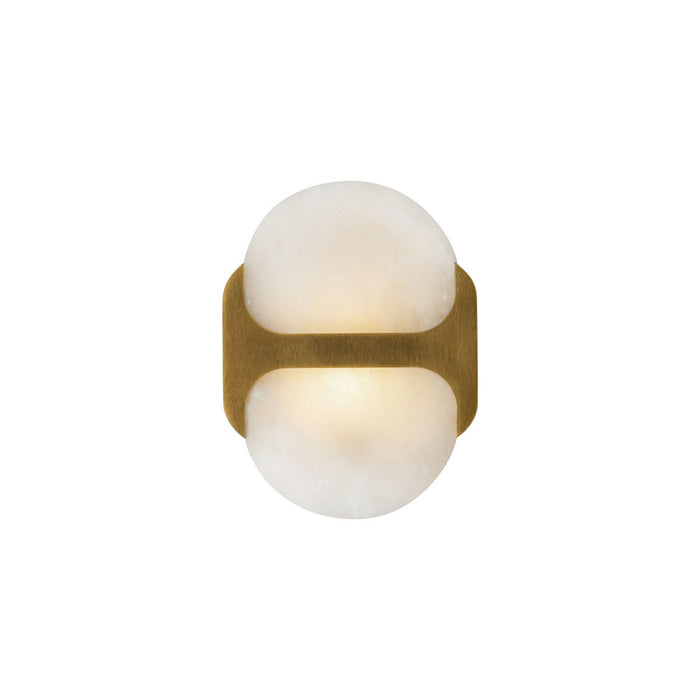 Alora WV357109VBAR One Light Wall Vanity, Vintage Brass/Alabaster
