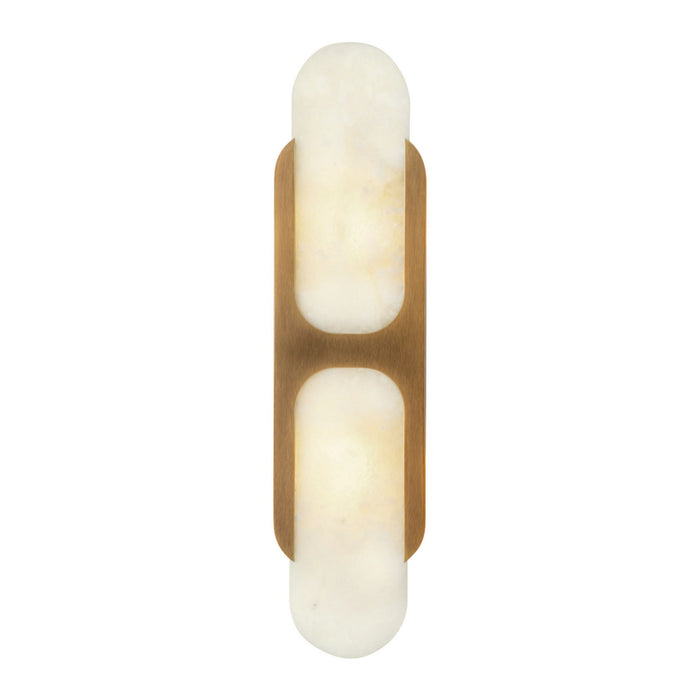 Alora WV357217VBAR Two Light Wall Vanity, Vintage Brass/Alabaster