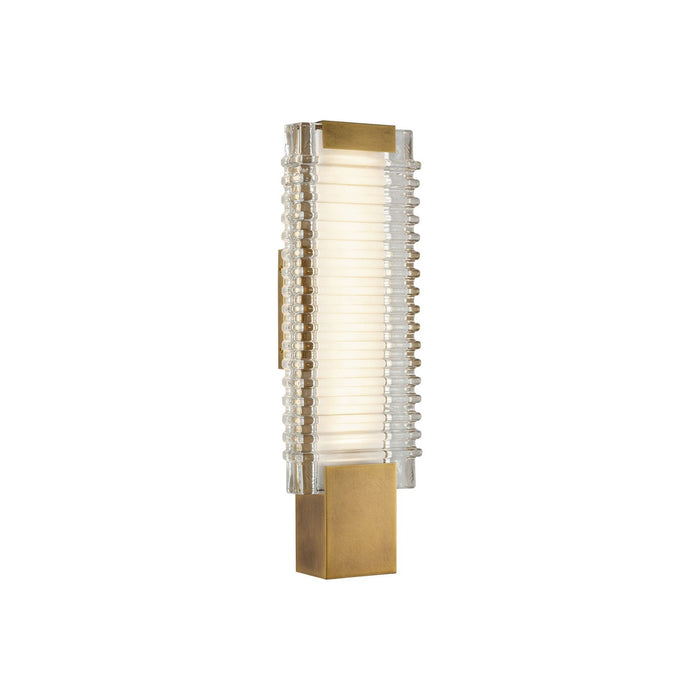 Alora WV374118VBCR LED Wall Vanity, Vintage Brass/Ribbed Glass