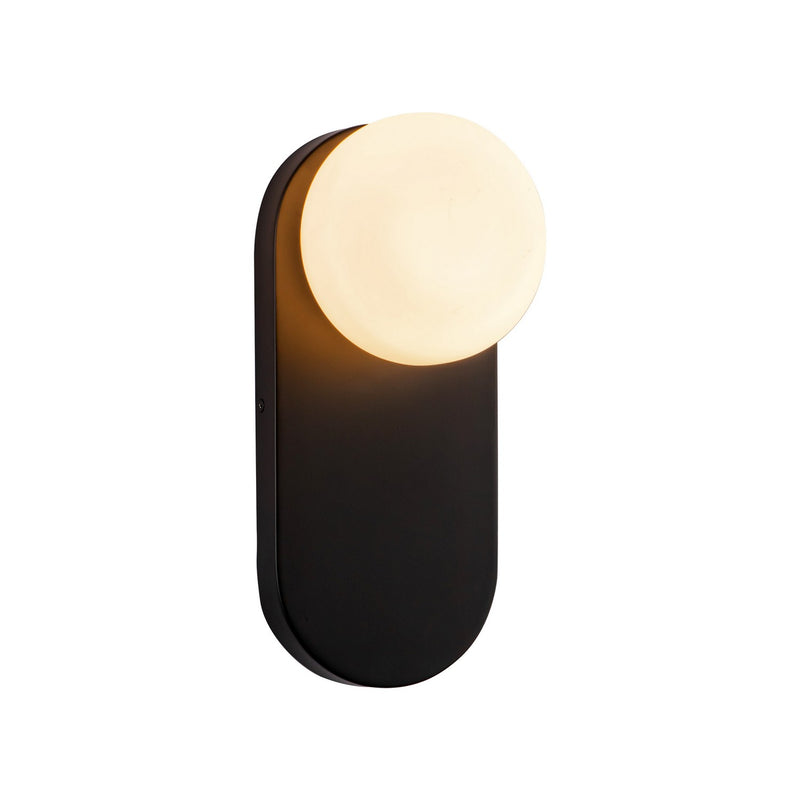 Alora WV425112MBOP One Light Vanity, Matte Black/Opal Glass