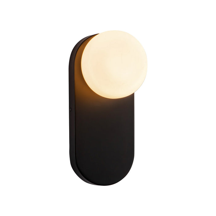 Alora WV425112MBOP One Light Vanity, Matte Black/Opal Glass