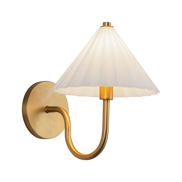 Alora WV451808AGOP One Light Vanity, Aged Gold/Opal Glass