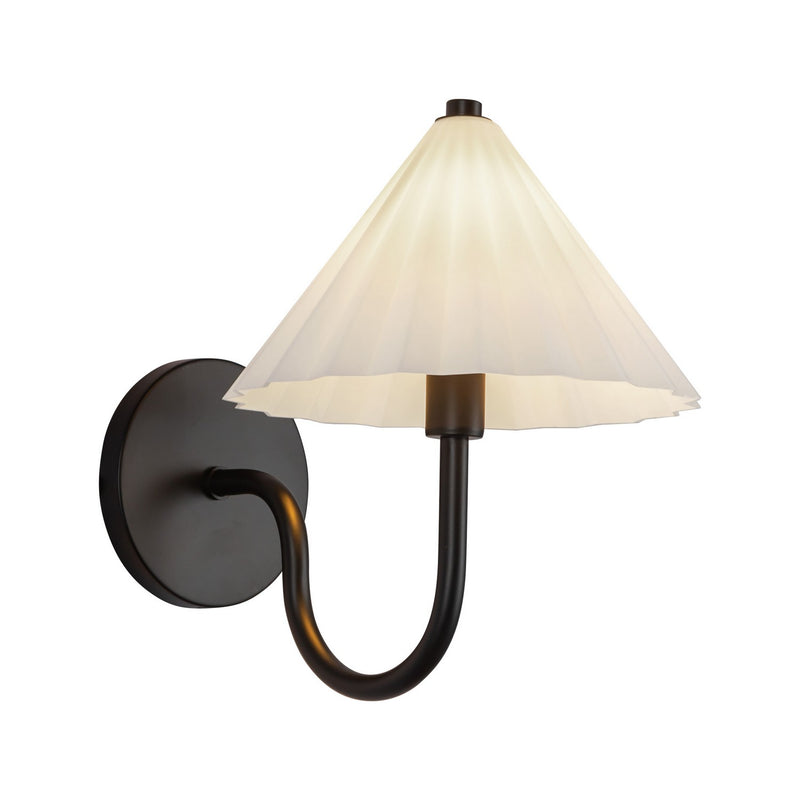 Alora WV451808MBOP One Light Vanity, Matte Black/Opal Glass