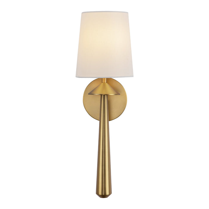 Alora WV497106BGWL One Light Vanity, Brushed Gold/White Linen