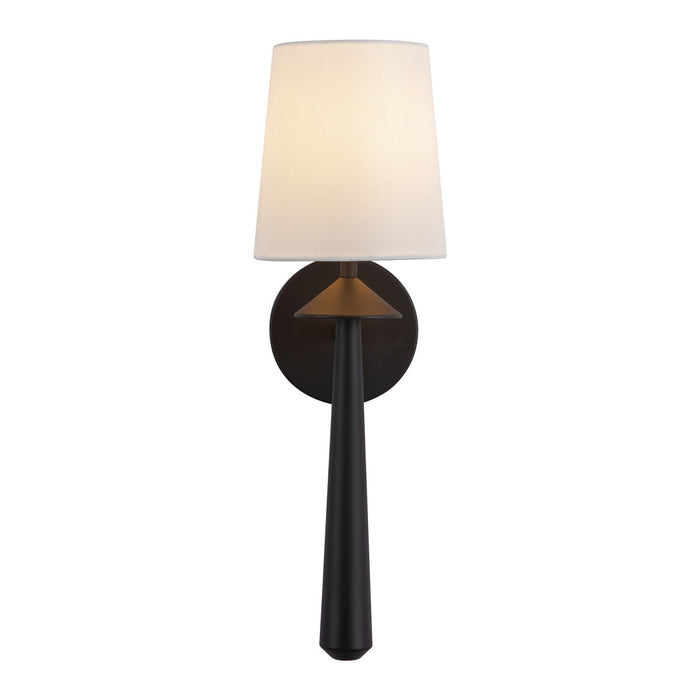 Alora WV497106MBWL One Light Vanity, Matte Black/White Linen