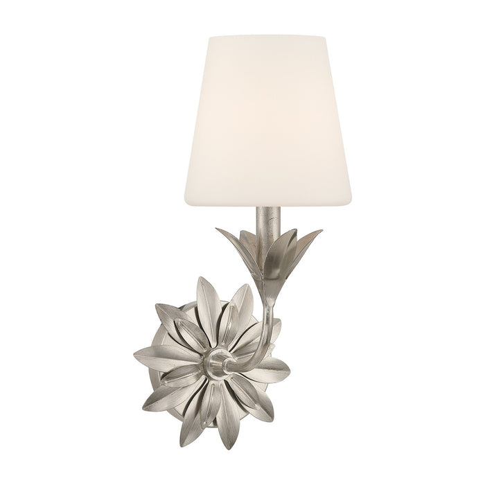 Crystorama 571-OP-SA One Light Wall Sconce, Antique Silver