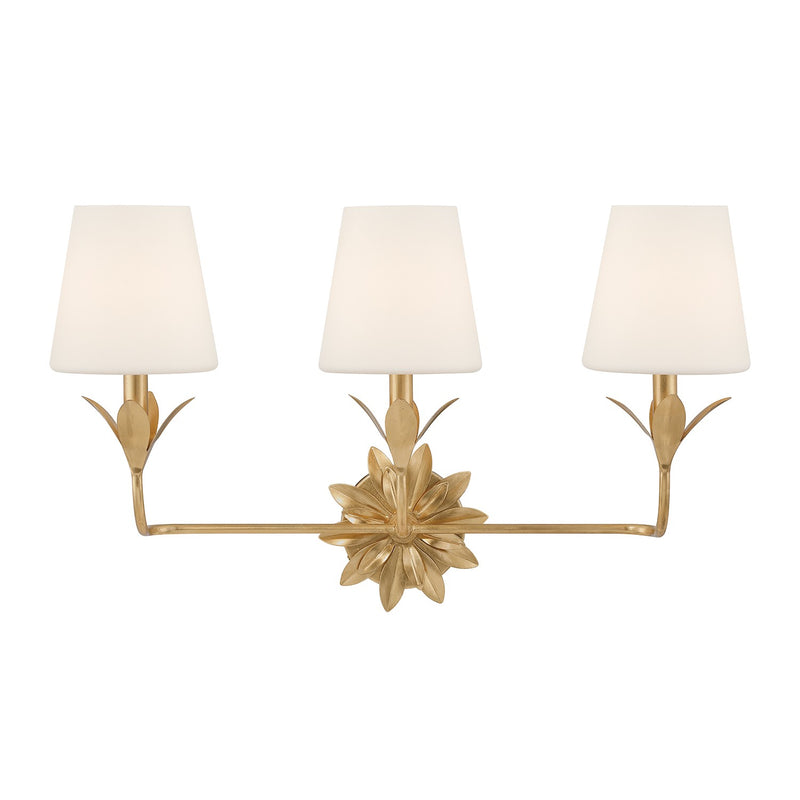Crystorama 573-OP-GA Three Light Bath, Antique Gold