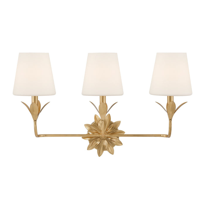 Crystorama 573-OP-GA Three Light Bath, Antique Gold
