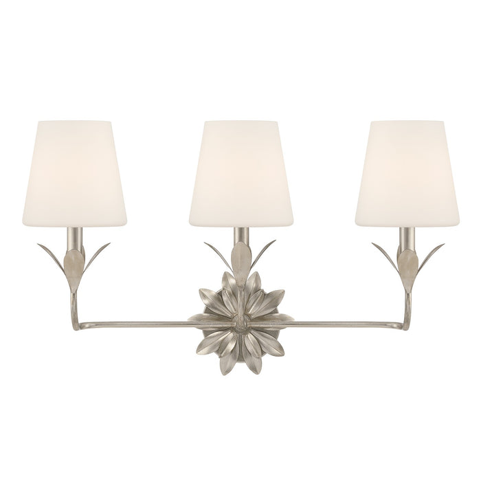 Crystorama 573-OP-SA Three Light Bath, Antique Silver