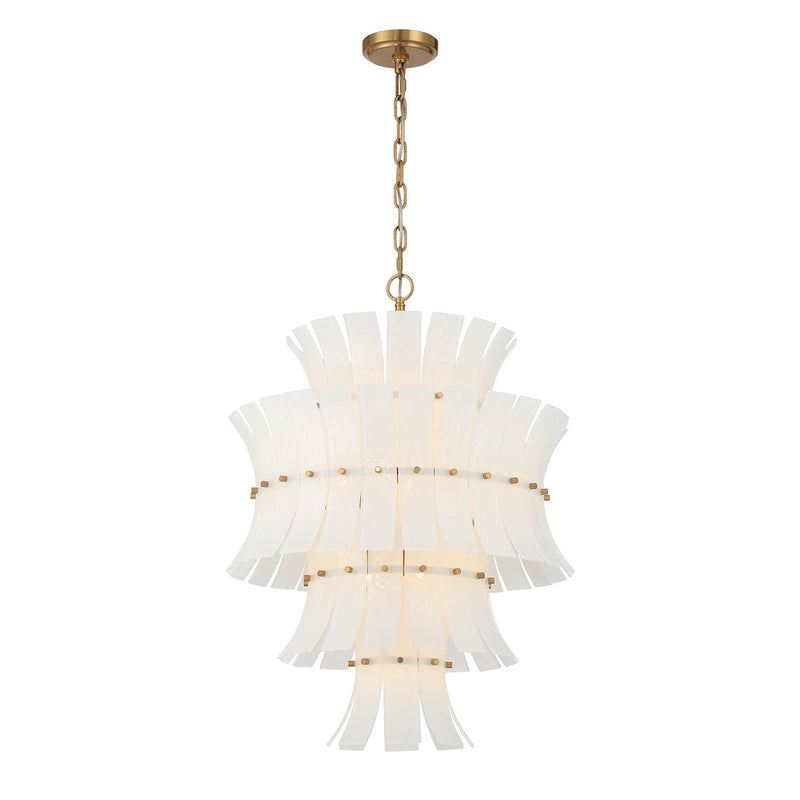 Crystorama ABI-2006-AG-WH 13 Light Chandelier, Aged Brass