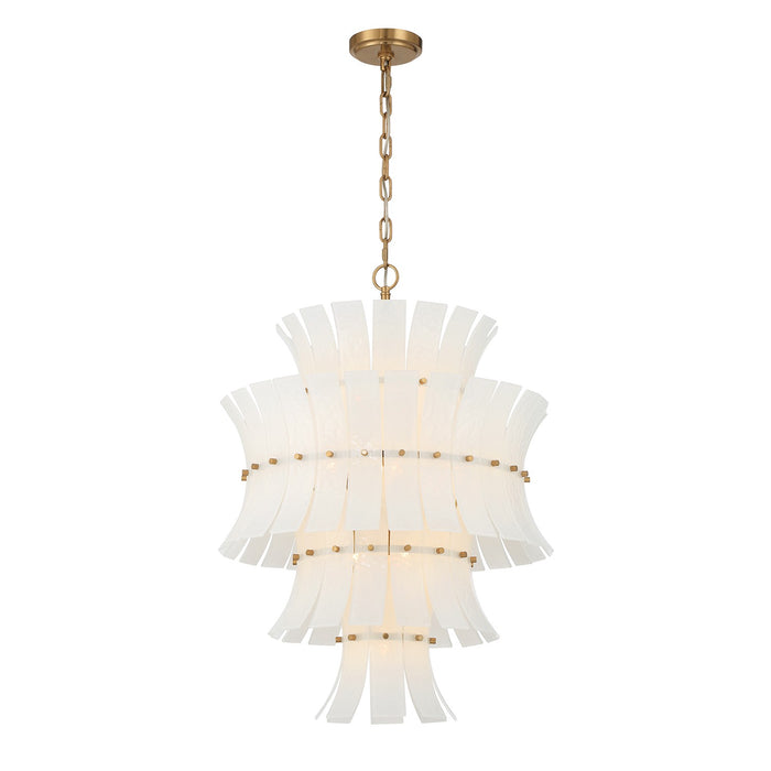 Crystorama ABI-2006-AG-WH 13 Light Chandelier, Aged Brass