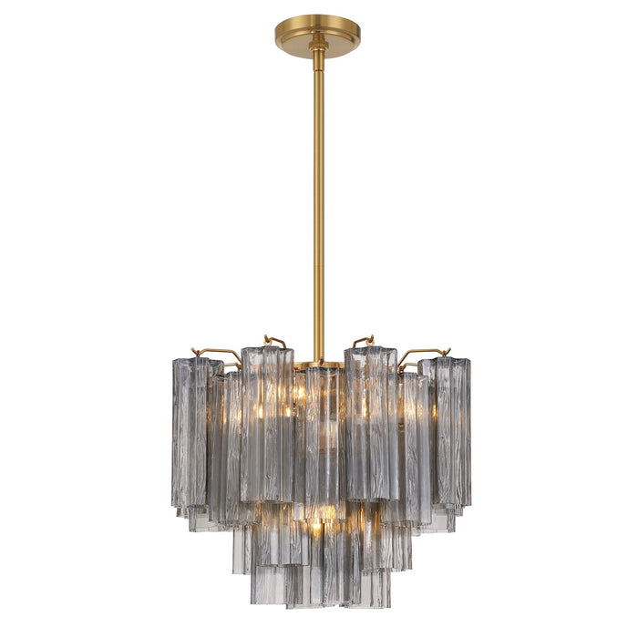 Crystorama ADD-300-AG-SM Four Light Mini Chandelier, Aged Brass