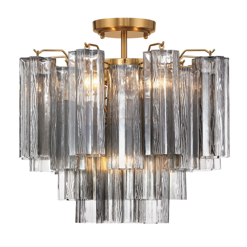 Crystorama ADD-300-AG-SM_CEILING Four Light Semi Flush Mount, Aged Brass
