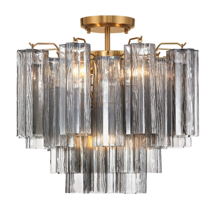 Crystorama ADD-300-AG-SM_CEILING Four Light Semi Flush Mount, Aged Brass