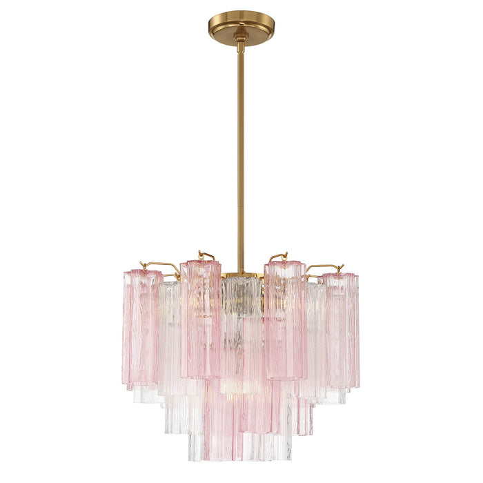 Crystorama ADD-300-AG-SP Four Light Mini Chandelier, Aged Brass