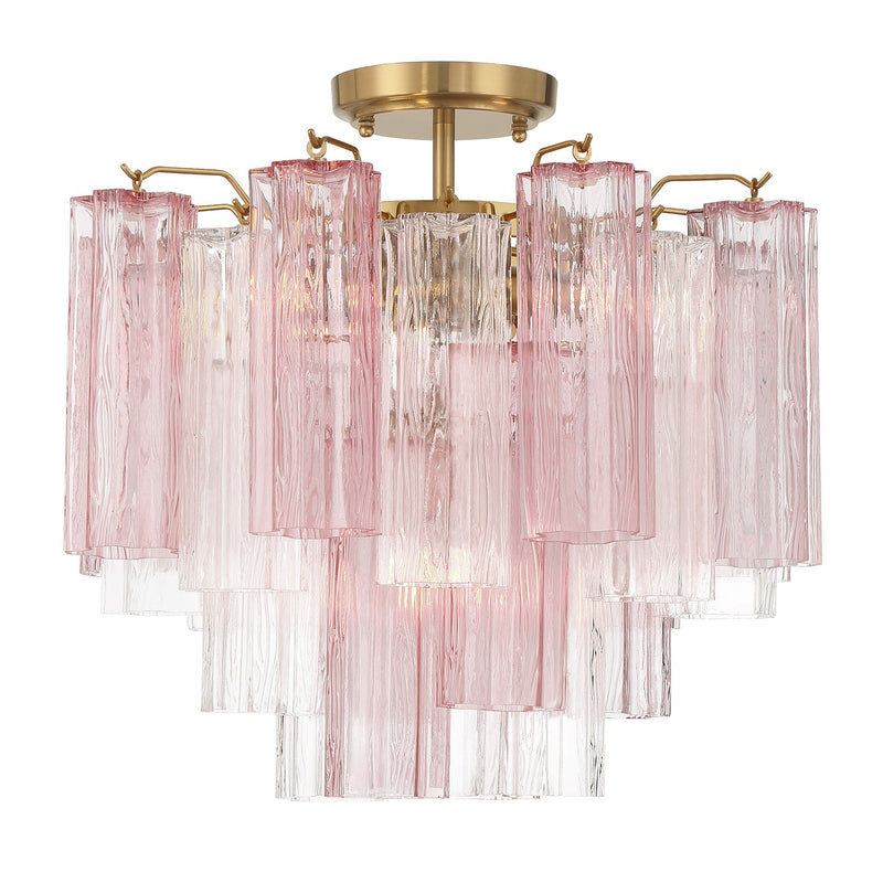 Crystorama ADD-300-AG-SP_CEILING Four Light Semi Flush Mount, Aged Brass