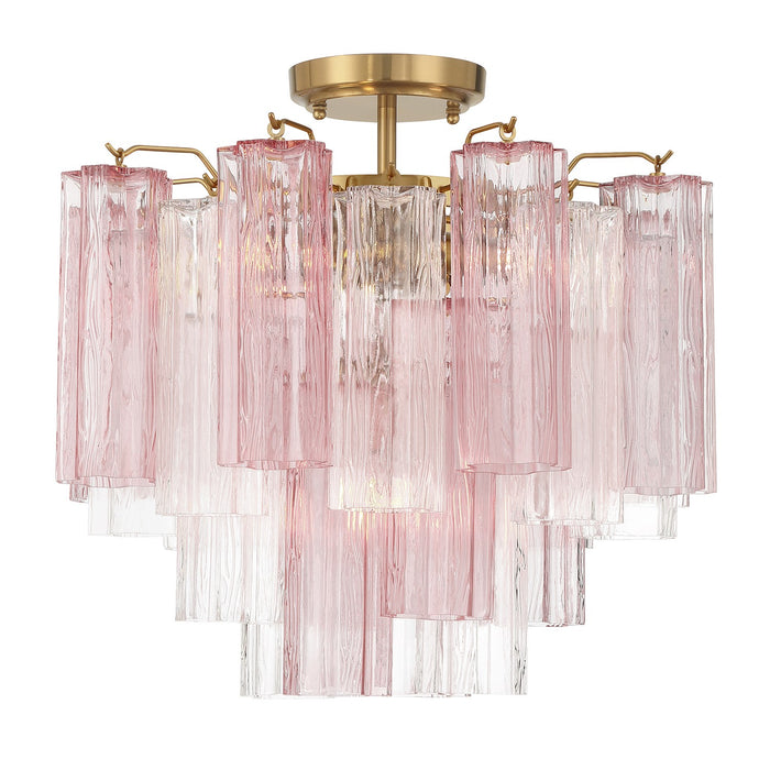 Crystorama ADD-300-AG-SP_CEILING Four Light Semi Flush Mount, Aged Brass