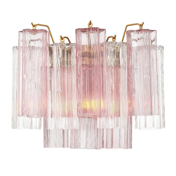 Crystorama ADD-302-AG-SP Two Light Wall Sconce, Aged Brass