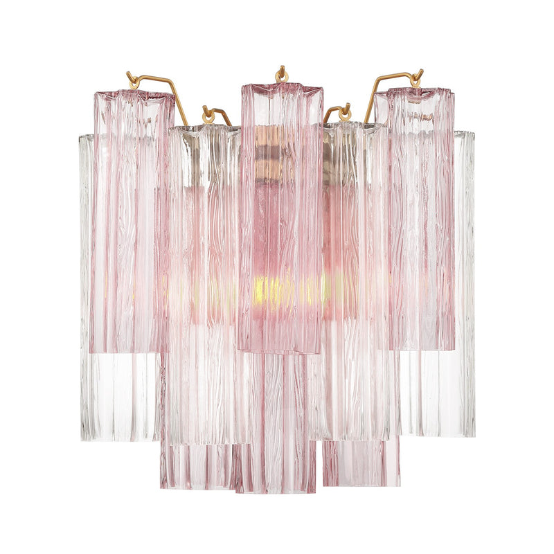 Crystorama ADD-303-AG-SP Two Light Wall Sconce, Aged Brass