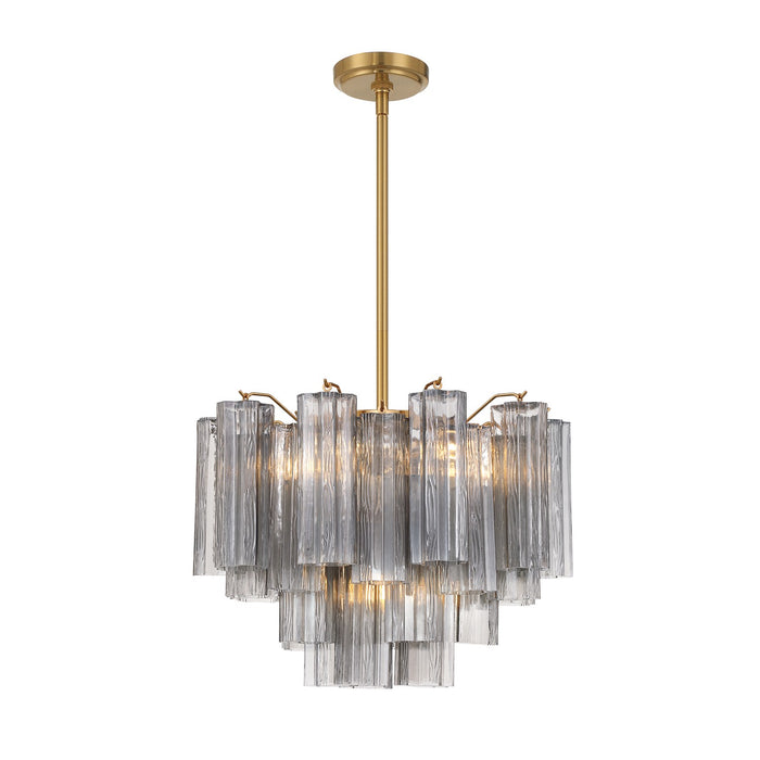 Crystorama ADD-306-AG-SM Six Light Chandelier, Aged Brass