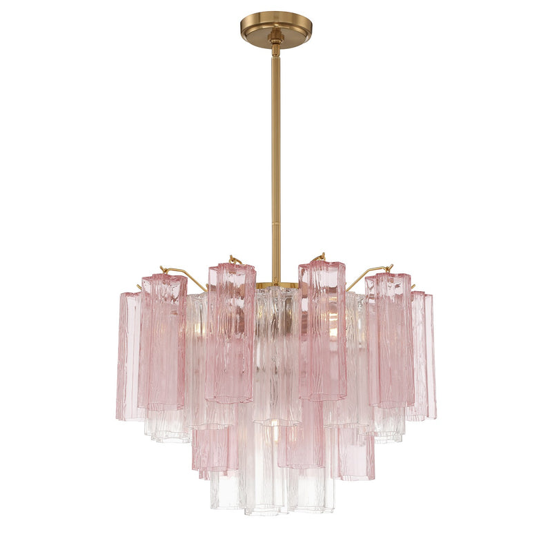 Crystorama ADD-306-AG-SP Six Light Chandelier, Aged Brass